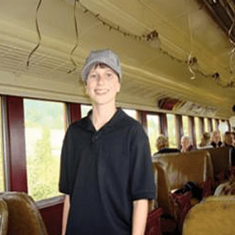 a person standing in a room