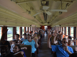 a group of people in a room