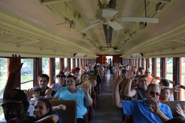 a group of people in a room