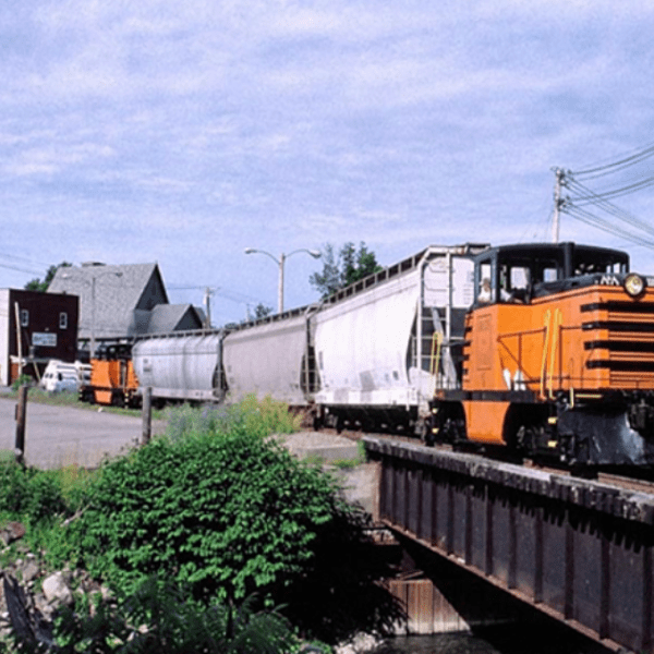 a large long train on a steel track