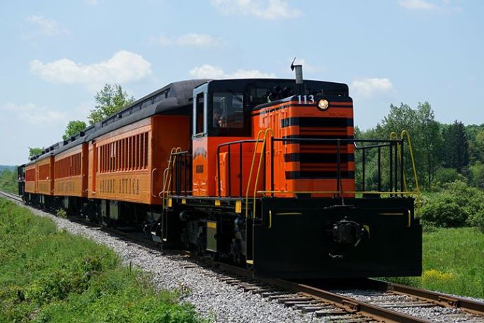 a train on a steel track