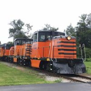 a large long train on a track